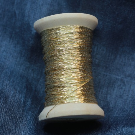 Argent doré filé japonais sur bobine bois 0.35mm 50m