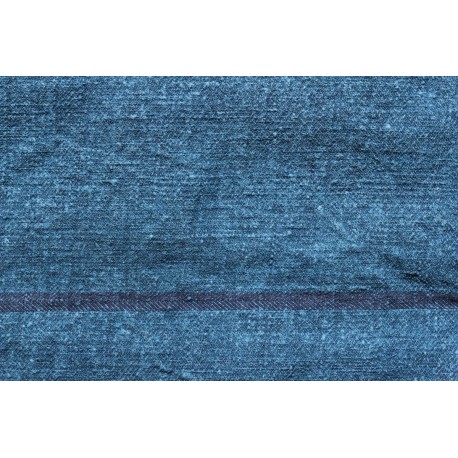 Torchon de lin ancien teinture indigo 62 x 102cm