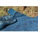 Torchon de lin ancien teinture indigo 62 x 102cm