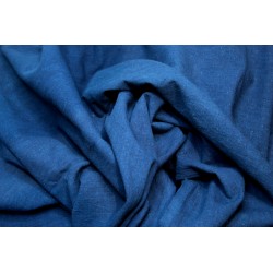 Indian "Khadi" cotton fabric, dyed darker blue with indigo 120 x 185cm 
