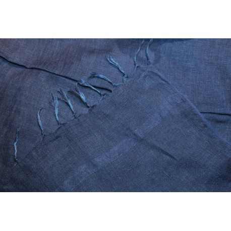 Linen scarf - dark indigo blue