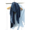 1m85 organic cotton crinkled scarf - Indigo blue