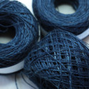 Linen thread - indigo dyed and natural - 25g balls