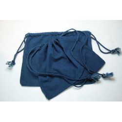 Recycled cotton pouches, indigo dye - Small size