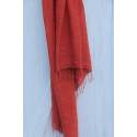 Merino wool and silk scarf - Madder red