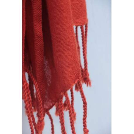 Merino wool scarf - Madder red