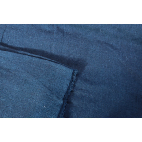 Organic cotton gauze, dyed darker blue with indigo 112 x 200cm