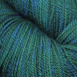 2-ply BB Nat merino - Dark green and blue tie dye