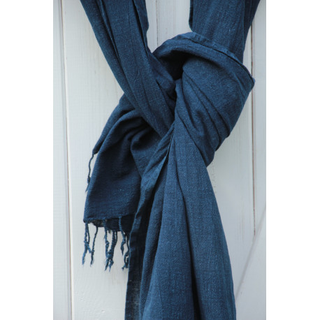 Echarpe en coton Kala - Bleu indigo moyen