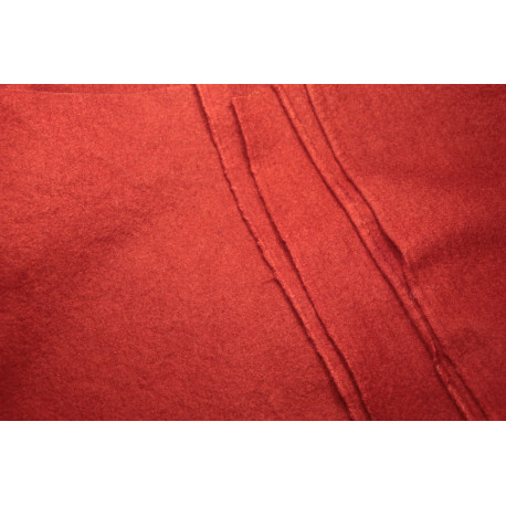 Coupon toile foulonnée 150x80cm - Rouge garance