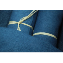 Coupon toile foulonnée 150x30cm - Bleu indigo