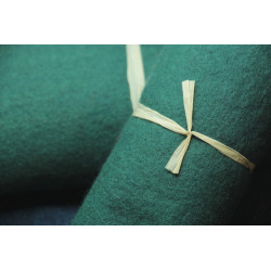 Fulled wool coupon 150x26cm - Weld + indigo green