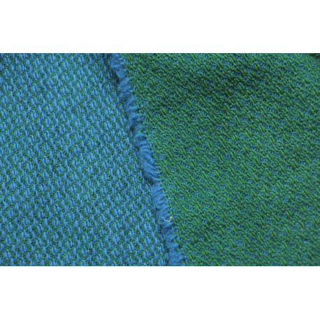 Sergé "rosette" bicolore - Indigo vert/bleu 154x200cm