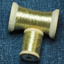 Japanese spun gold silver on wooden bobbin - 0.27mm