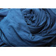 Chèche 3m en coton bio froissé bleu indigo foncé