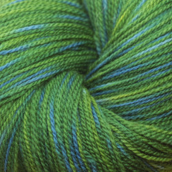 2-ply BB Nat merino - Light green and blue tie dye