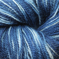 Laine 10/2 - Blanche et Bleu tie dye