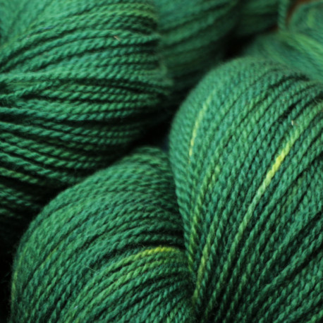 Mérinos bio 7/2 - Vert indigo et gaude