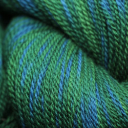 Mérinos bio 7/2 - Tie dye vert et bleu