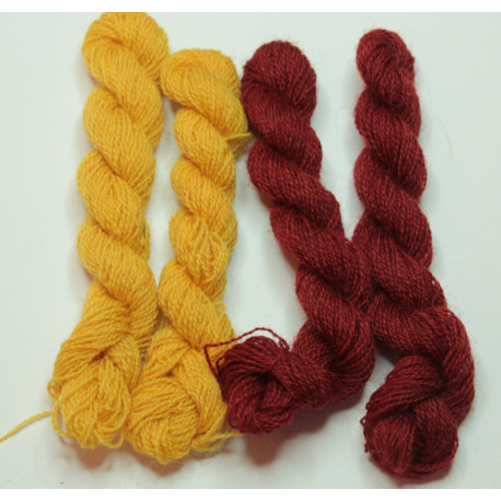 20/2 wool - 25m x 4 - orange and burgundy