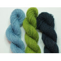 Laine 20/2 - lot 25m x 3 - Mix bleu et vert