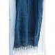 Linen scarf - medium indigo blue