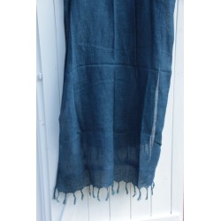 Echarpe en lin - Bleu indigo moyen
